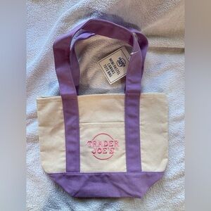 NWT Trader Joe’s Mini Pastel Canvas Tote Bag